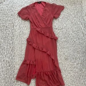 Lulus ruffled midi dress